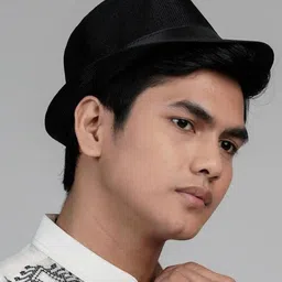 Infispace Men Black Self Design Fedora Hat image 5