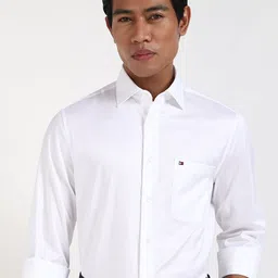 Tommy Hilfiger Men Spread Collar Solid Cotton Formal Shirt-image-65