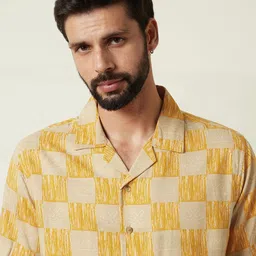 WROGN Men Comfort Fit Cuban Collar Checked Casual Shirt image 5