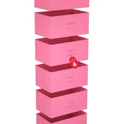 Kuber Industries Pink 6 Pieces Textured Non-Woven Drawer Organisers-26 L Each-image-20