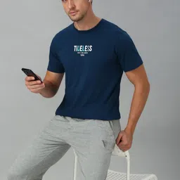 van heusen innerwear Van Heusen Men Typography Printed Round Neck Cotton T-shirt image 5