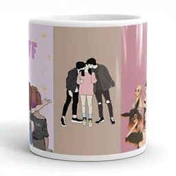Mr UVD White & Pink Graphic Printed Matte Ceramic Mug 350 ml image 2