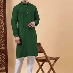 Yugnik Men Regular Pure Cotton Kurta with Pyjamas image 5