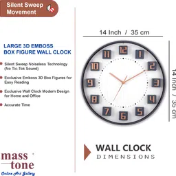 masstone Analog 35 cm X 35 cm Wall Clock image 2