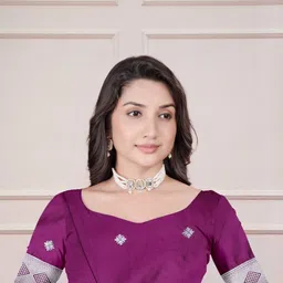 ADR CHIKANKARI Ethnic Motifs Zari Art Silk Handloom Banarasi Saree image 3