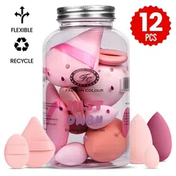 Fashion Colour Set Of 12 Just Dab Blending Makeup Sponge Puff Set With Jar - 04-picture-35