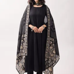 BAESD Women Pleated Kurti with Palazzos & With Dupatta image 3