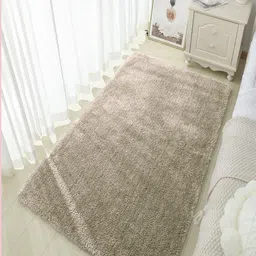 LUXEHOME INTERNATIONAL Taupe Anti-Skid Microfiber Shaggy Carpet-picture-29