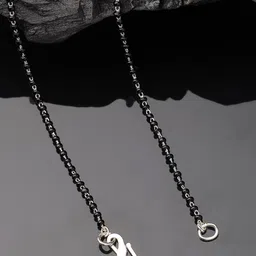 ADIVA Silver-Plated Cubic Zirconia Studded & Beaded Mangalsutra image 3