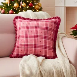 BandBox Pink Woollen Square Cushion Covers image 5