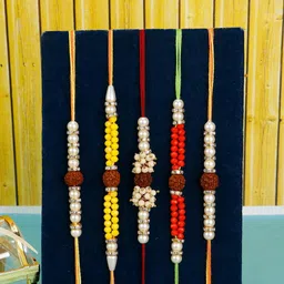 ASIDEA Set of 5 Beaded Thread Rakhis image 1