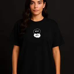 Anikmart Women BTS Dri-FIT Typography Printed Round Neck Cotton Oversized T-shirt-image-97