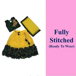 satyamfab Girls Embroidered Patchwork Ready to Wear Lehenga & Blouse With Dupatta image 5