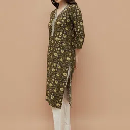 Melange by Lifestyle Women Printed Flared Sleeves Gotta Patti Anarkali Kurta image 2