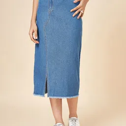 Coolsters by Pantaloons Girls Straight Midi Front Slit Skirt-picture-41