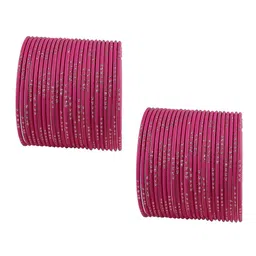 ZULKA Set of 48 Metal with Glitter Polka Dots & Cutting Design Stylish Bangles-picture-12