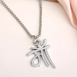 Estele Unisex Rhodium-Plated Contemporary Pendant With Chain-picture-36