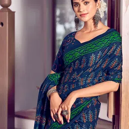 all about you Ethnic Motifs Printed Pure Cotton Saree image 2