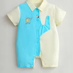 Hopscotch Kid Elephant Splash Cotton Romper-image-14