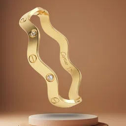 RKB Sales Women Cubic Zirconia Antique Gold-Plated Kada Bracelet-picture-31