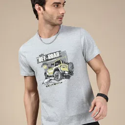 The Roadster Lifestyle Co. Men Graphic Printed Round Neck Cotton T-shirt-image-71