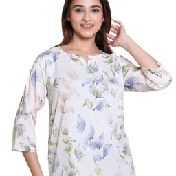 Ogarti Women Floral Printed Georgette A-Line Top-image-96