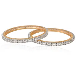 RATNAVALI JEWELS Set Of 2 Gold-Plated AD-Studded Bangles image 2