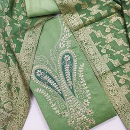 Peachmode Embroidered Unstitched Dress Material image 4