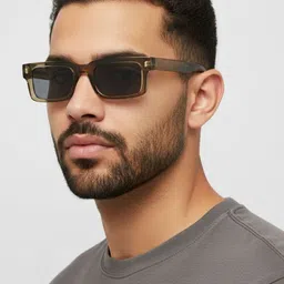 goglassic Unisex Black Lens & Green Rectangle Sunglasses with-picture-39