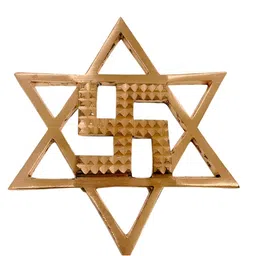The Spiritual Living Copper-Toned Star Swastik Pyramid Wall Decor-picture-39