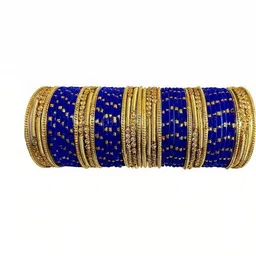 SHRASHTI Blue Glass Artificial Stones Bangle image 1