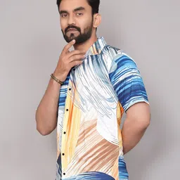 SZN Men Regular Fit Abstract Printed Casual Shirt image 5