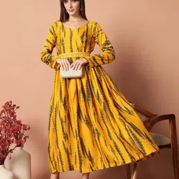 Jash Creation Print Applique Crepe Fit & Flare Maxi Dress-picture-32