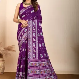 YAMUNE Ethnic Motifs Pure Silk Handloom Mysore Silk Saree-picture-34