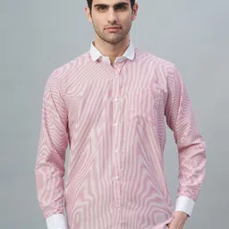 Swoke Unisex Striped Spread Collar Pure Cotton Regular Fit Formal Shirt-picture-17