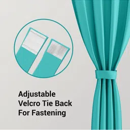 TOP DRAPES Turquoise Blue Black Out Window Curtain image 2