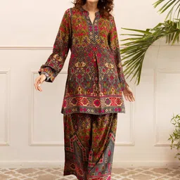 Nehamta Women Floral Printed Regular Kurti with Palazzos image 1