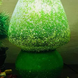 DIWAM HANDICRAFTS Green Textured Glass Traditional Abstract Shaped Table Lamp-image-56