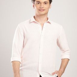 THE BEETEL HOUSE Men Linen Like Lining Regular Slim Fit Casual Shirt-picture-21