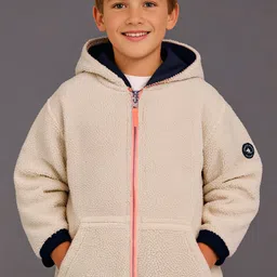 Cherry Crumble Unisex Kids Colourblocked Reversible Open Front Jacket image 3