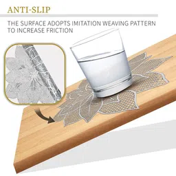 Aura Silver-Toned 6 Pieces Patta-Designed Heat-Resistant Reusable Table Placemats image 4