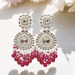 MEIRA JEWELLERY Artificial Stones Studded & Beaded Contemporary Drop Earrings-picture-16