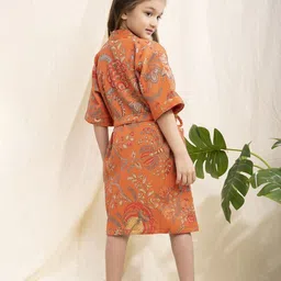 LacyLook Printed Waffle Bathrobe image 4