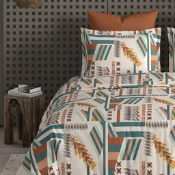 CHICERY White & Brown Floral Heavy Winter 350 GSM Single Bed Comforter image 3