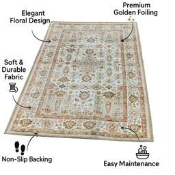 LUXEHOME INTERNATIONAL White Abstract Traditional Carpet image 2