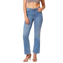 Kraus Jeans Women Flared High-Rise Light Fade Jeans-picture-28