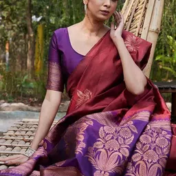 Moda Rapido Woven Design Zari Silk Blend Handloom Saree image 2