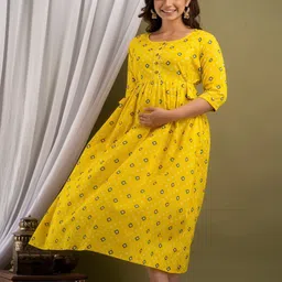 Nevisha Style Women Floral Printed Thread Work Floral Maternity Anarkali Kurta-picture-16