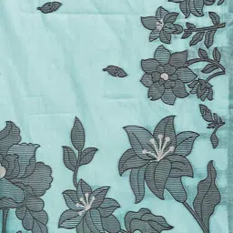 HERE&NOW Floral Linen Blend Saree image 3