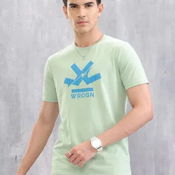 WROGN Men Graphic Printed Round Neck Cotton T-shirt-image-12